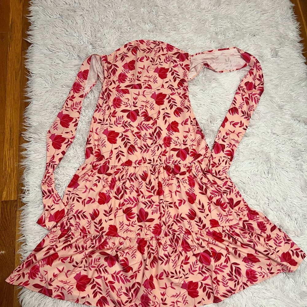 Pink and Red Halter Sundress